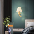 Rotatable Round Copper Fabric Wall Lamp