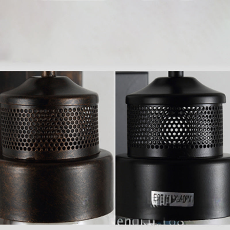 Kettle Shape Iron Glass Wall Lamp