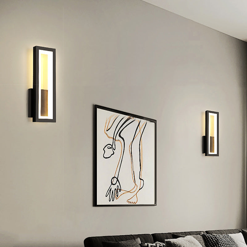 Iron Acrylic Rectangle Bedroom Wall Lamp