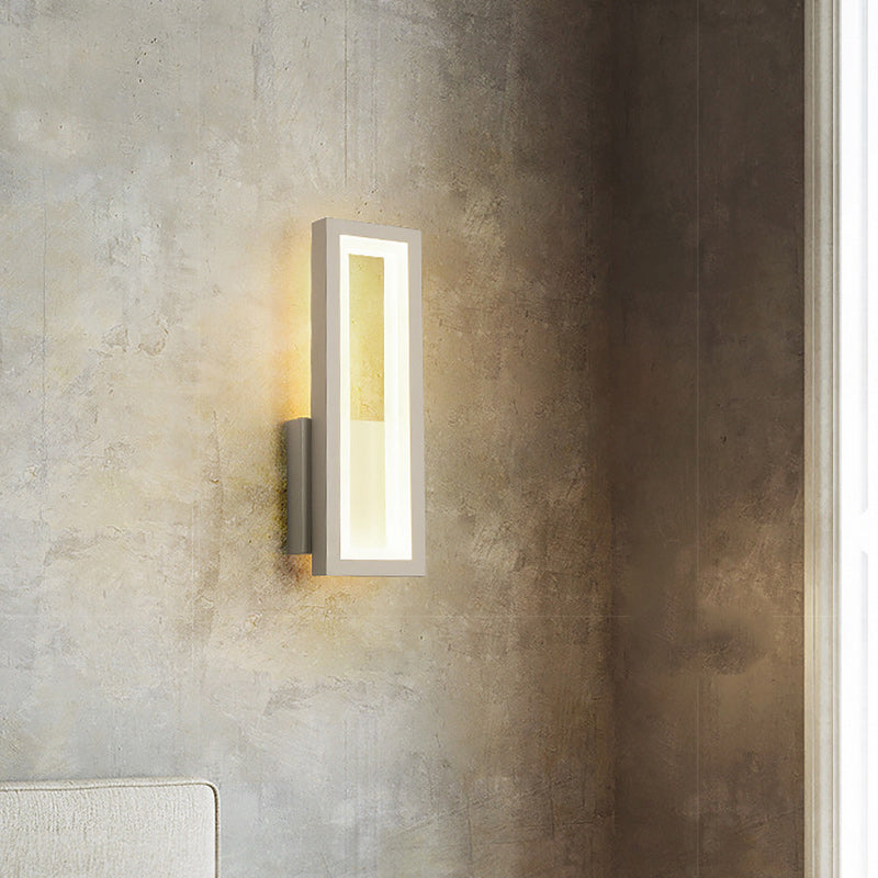 Iron Acrylic Rectangle Bedroom Wall Lamp