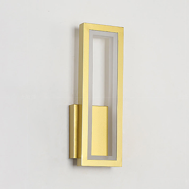 Iron Acrylic Rectangle Bedroom Wall Lamp