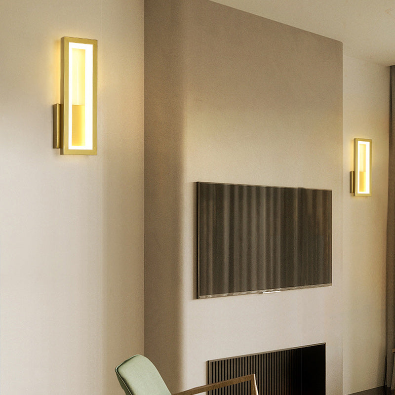 Iron Acrylic Rectangle Bedroom Wall Lamp
