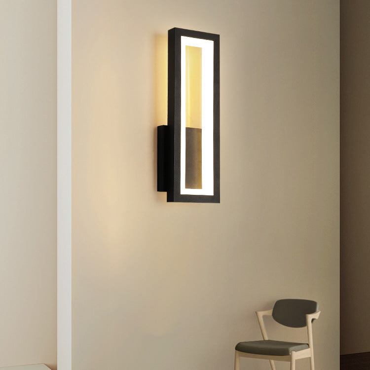 Iron Acrylic Rectangle Bedroom Wall Lamp