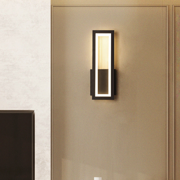 Iron Acrylic Rectangle Bedroom Wall Lamp