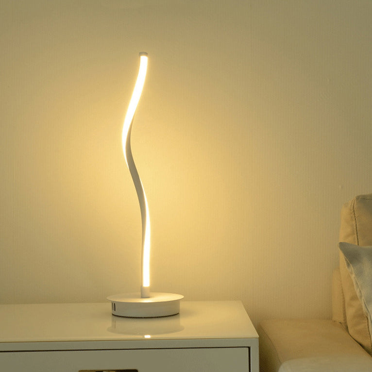 Curve Aluminum Iron Bedroom Table Lamp