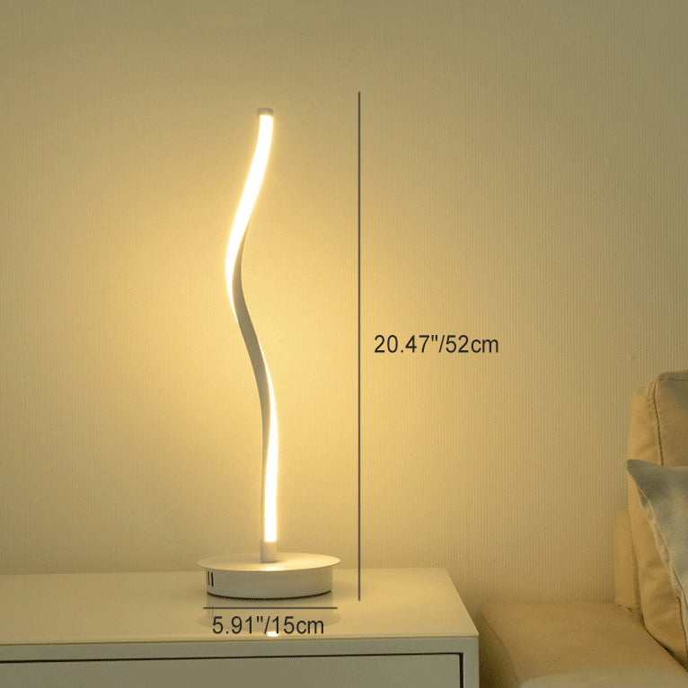 Curve Aluminum Iron Bedroom Table Lamp
