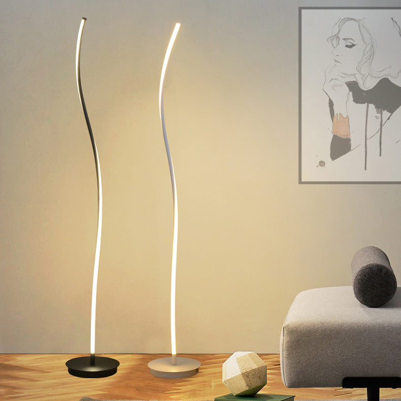 Aluminum Iron Long Curve Floor Lamp