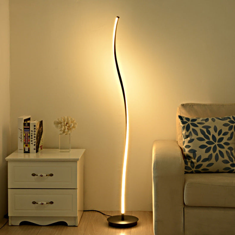 Aluminum Iron Long Curve Floor Lamp