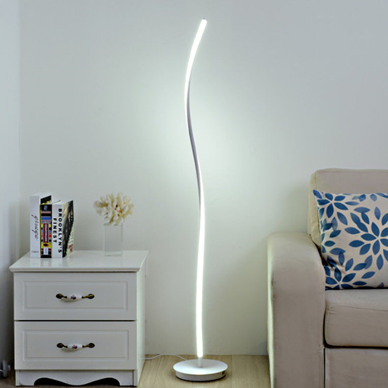 Aluminum Iron Long Curve Floor Lamp