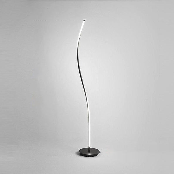 Aluminum Iron Long Curve Floor Lamp