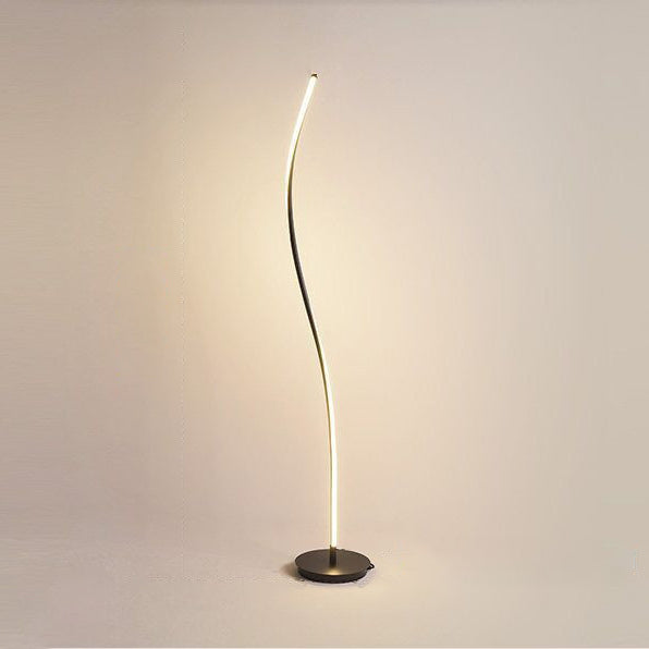 Aluminum Iron Long Curve Floor Lamp