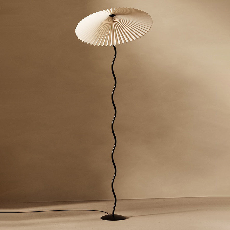 Fabric Iron Umbrella Living Floor Lamp