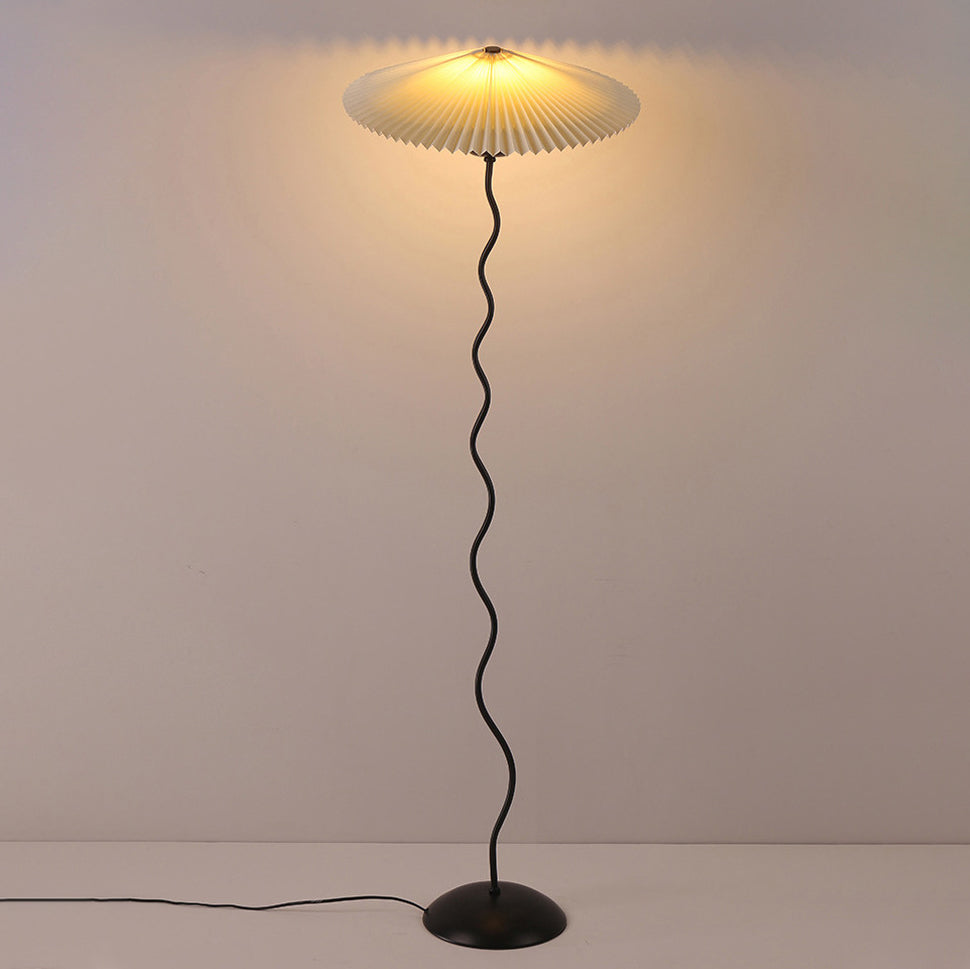 Fabric Iron Umbrella Living Floor Lamp