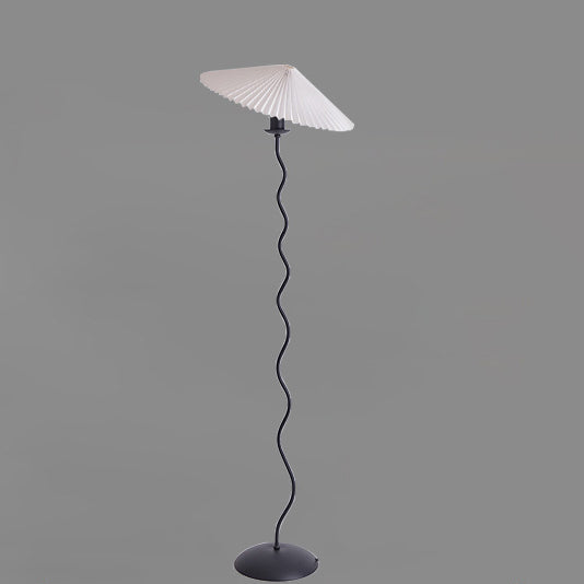 Fabric Iron Umbrella Living Floor Lamp