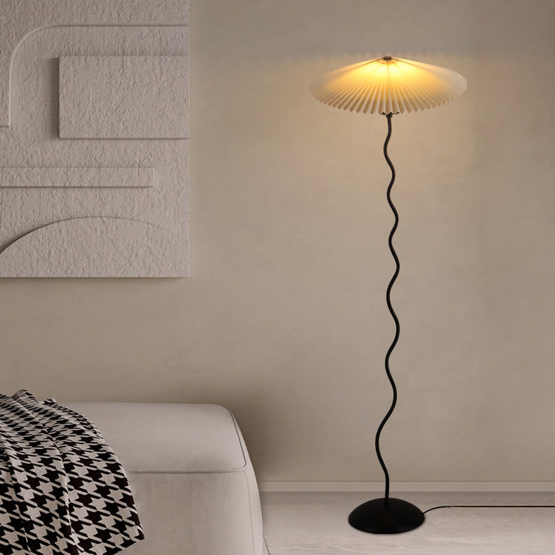 Fabric Iron Umbrella Living Floor Lamp