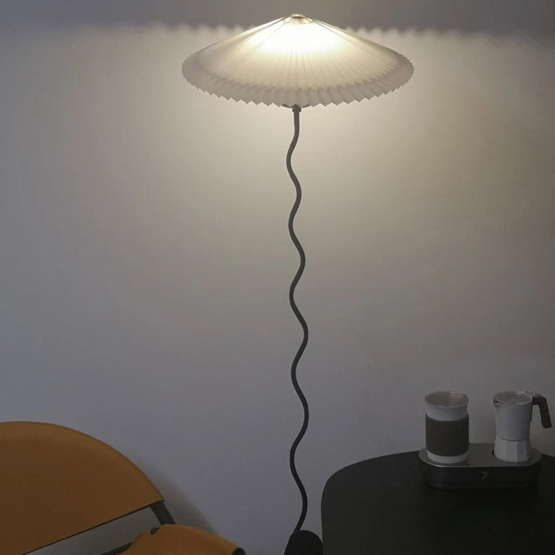 Fabric Iron Umbrella Living Floor Lamp
