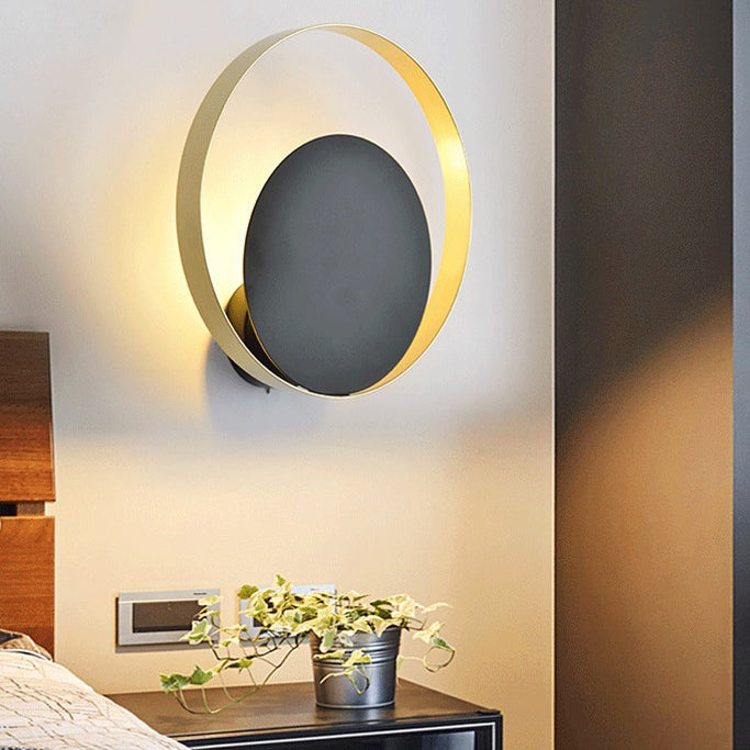 Round Iron Glass Living Wall Lamp