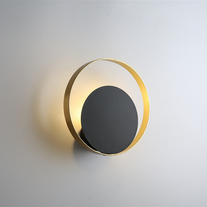 Round Iron Glass Living Wall Lamp