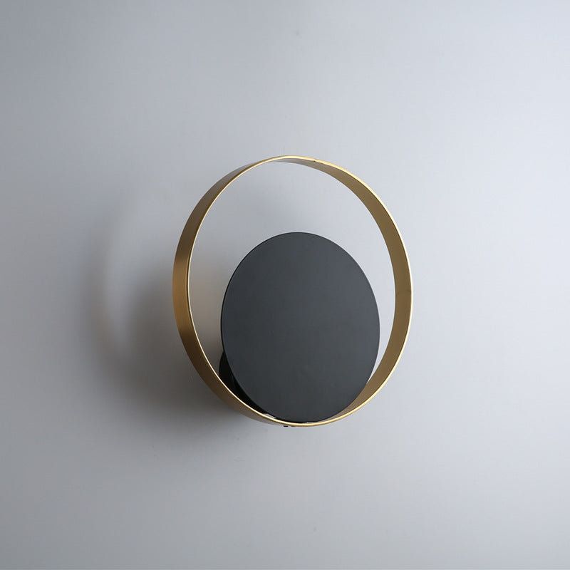 Round Iron Glass Living Wall Lamp