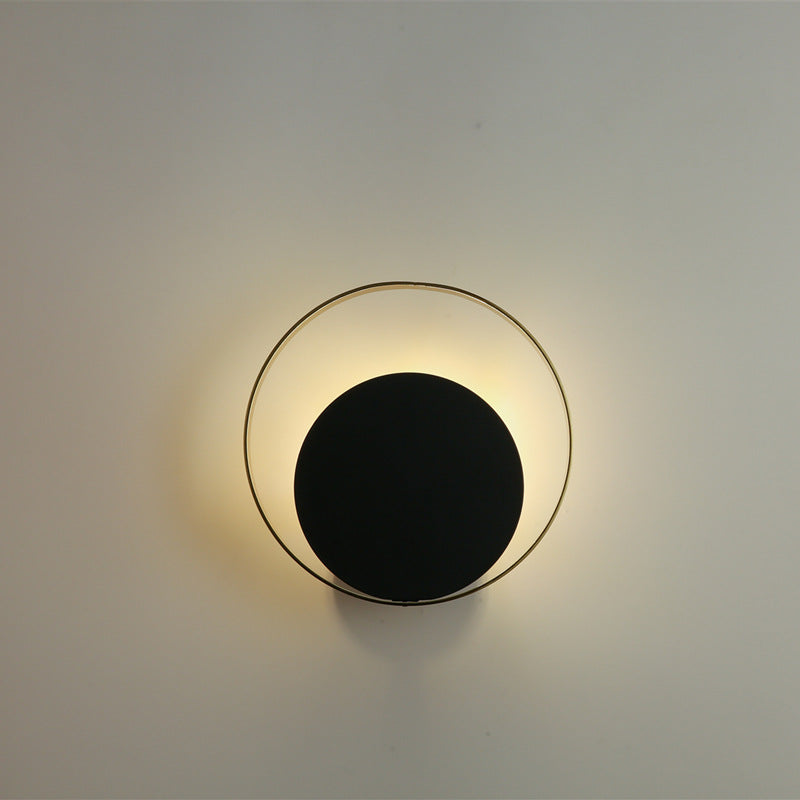Round Iron Glass Living Wall Lamp