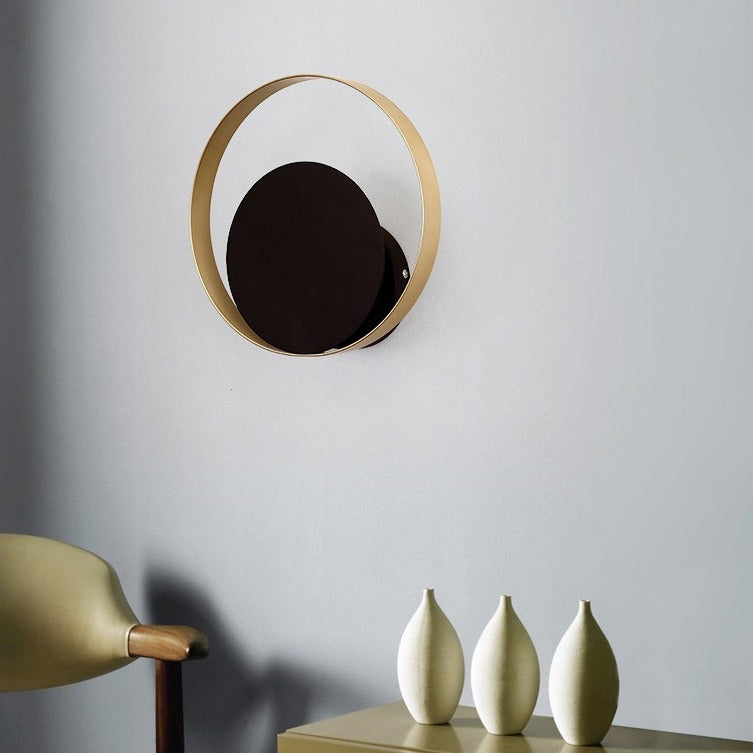 Round Iron Glass Living Wall Lamp