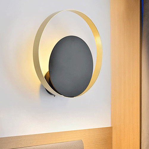 Round Iron Glass Living Wall Lamp