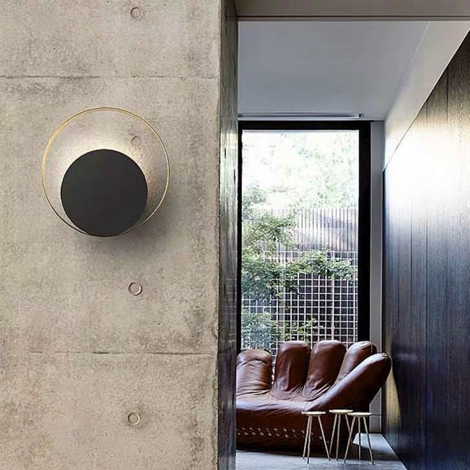 Round Iron Glass Living Wall Lamp
