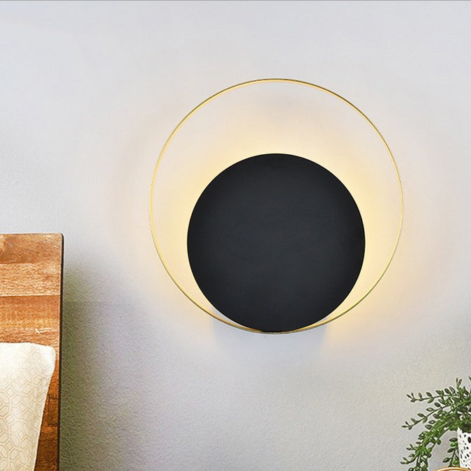 Round Iron Glass Living Wall Lamp
