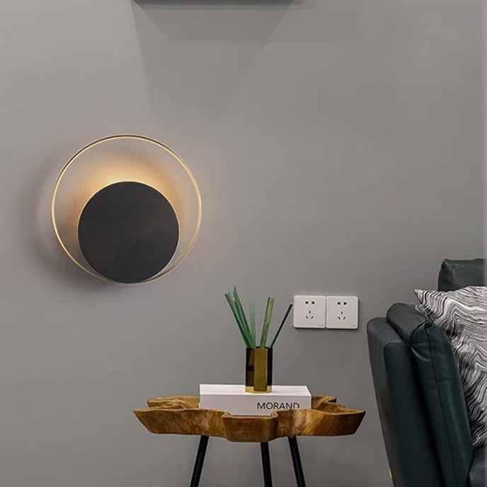 Round Iron Glass Living Wall Lamp
