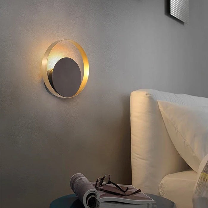 Round Iron Glass Living Wall Lamp