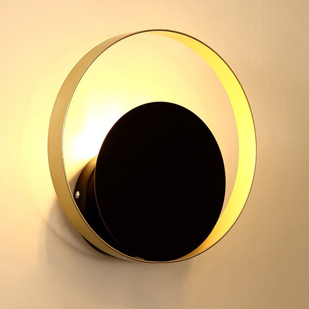 Round Iron Glass Living Wall Lamp