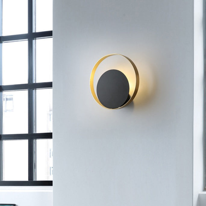 Round Iron Glass Living Wall Lamp