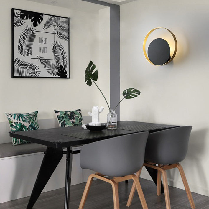 Round Iron Glass Living Wall Lamp