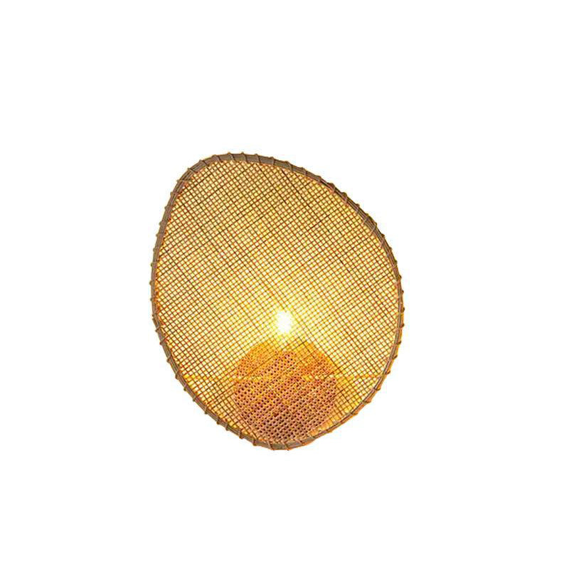 Leaf Shape Hardware Rattan Wall Lamp