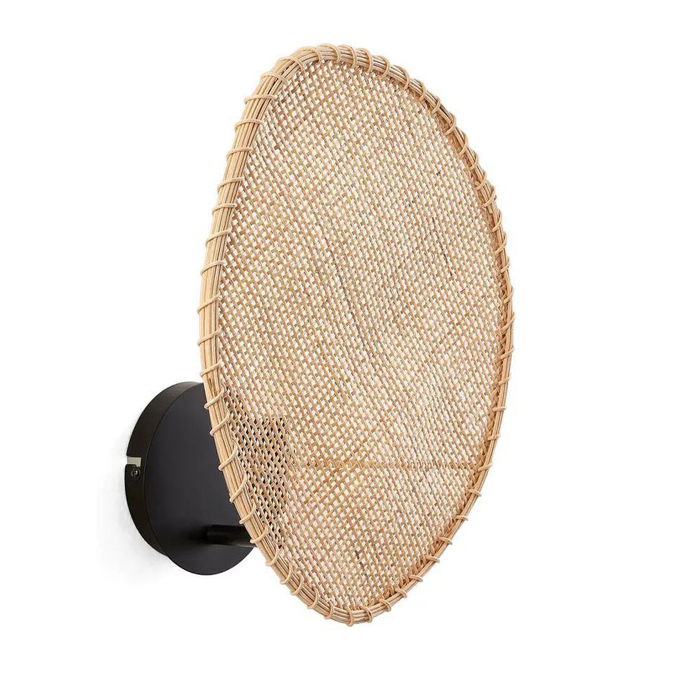 Leaf Shape Hardware Rattan Wall Lamp