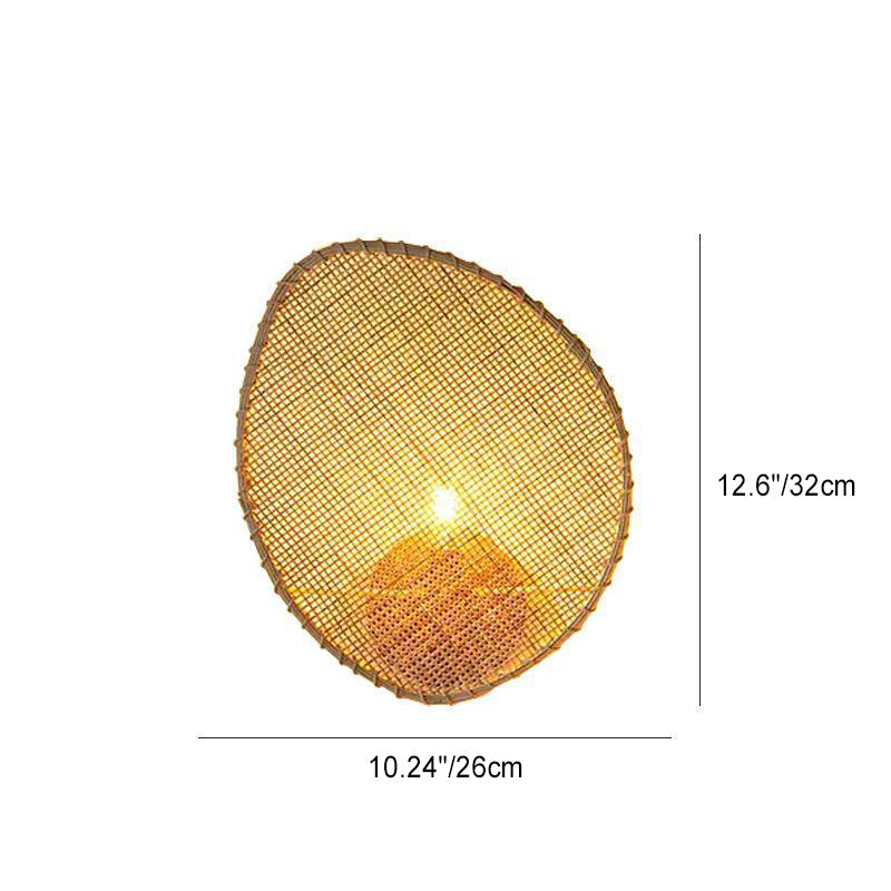 Leaf Shape Hardware Rattan Wall Lamp