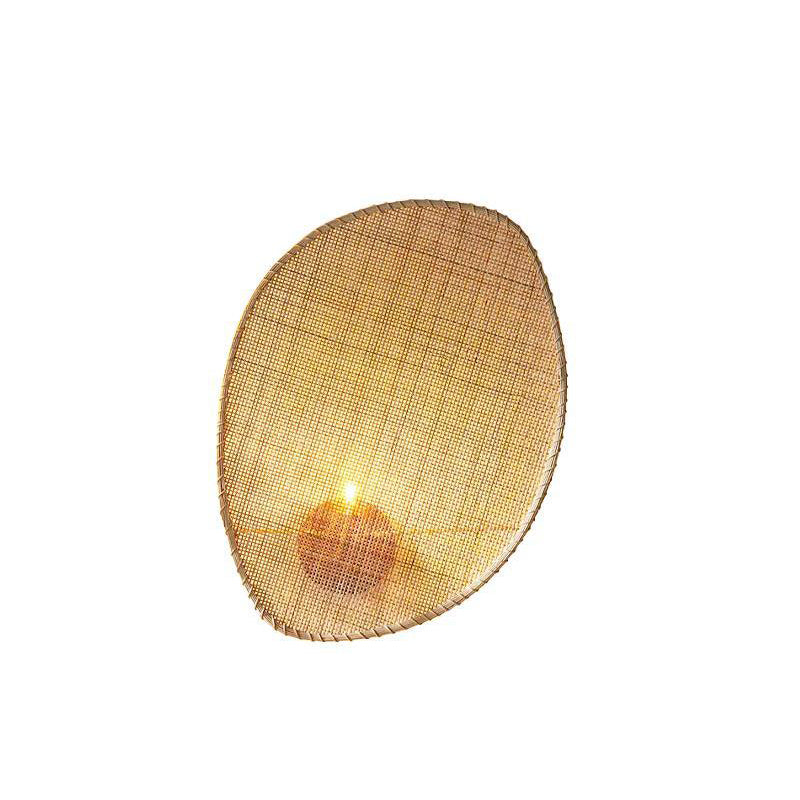 Leaf Shape Hardware Rattan Wall Lamp