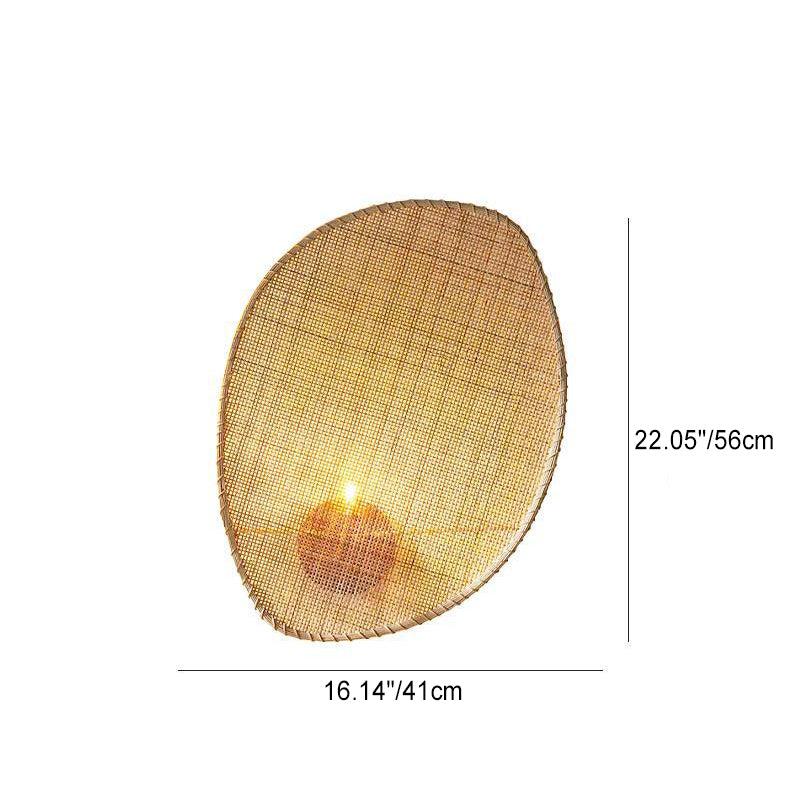 Leaf Shape Hardware Rattan Wall Lamp