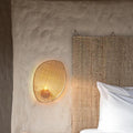 Leaf Shape Hardware Rattan Wall Lamp
