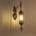 Carving Iron Glass Dining Wall Lamp