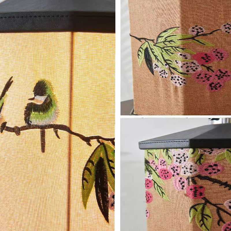 Embroidery Pattern Iron Fabric Table Lamp