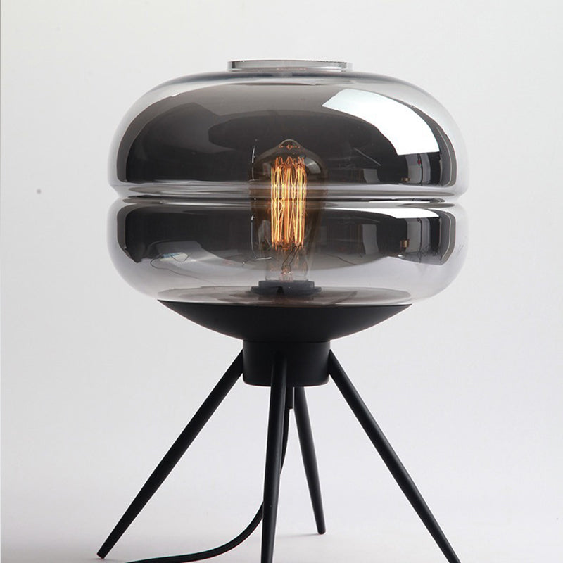 Glass Iron Living Room Table Lamp