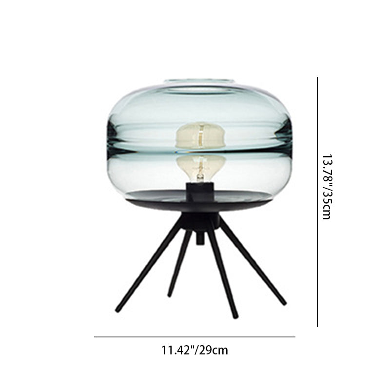 Glass Iron Living Room Table Lamp