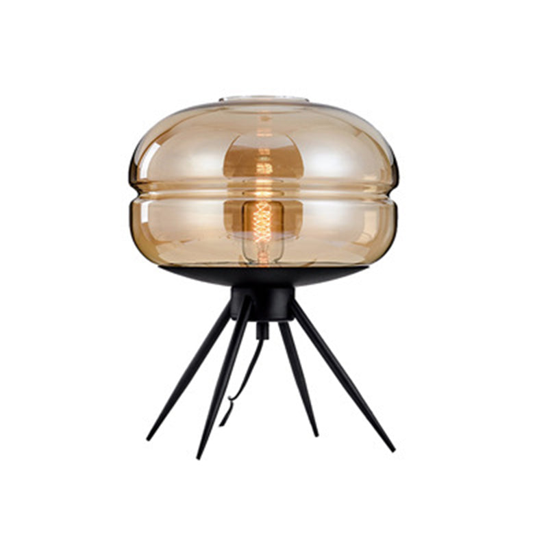 Glass Iron Living Room Table Lamp