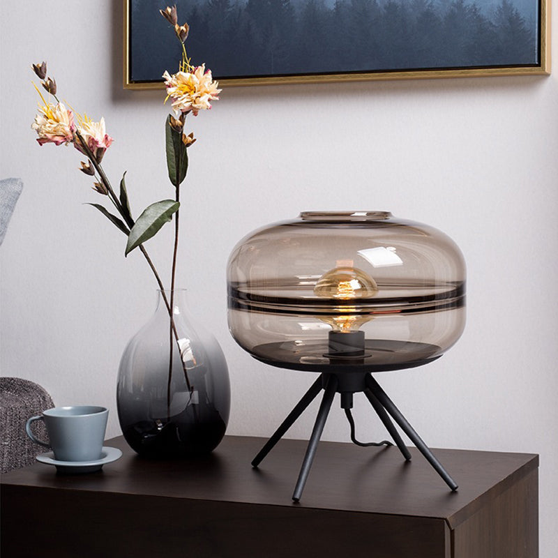 Glass Iron Living Room Table Lamp