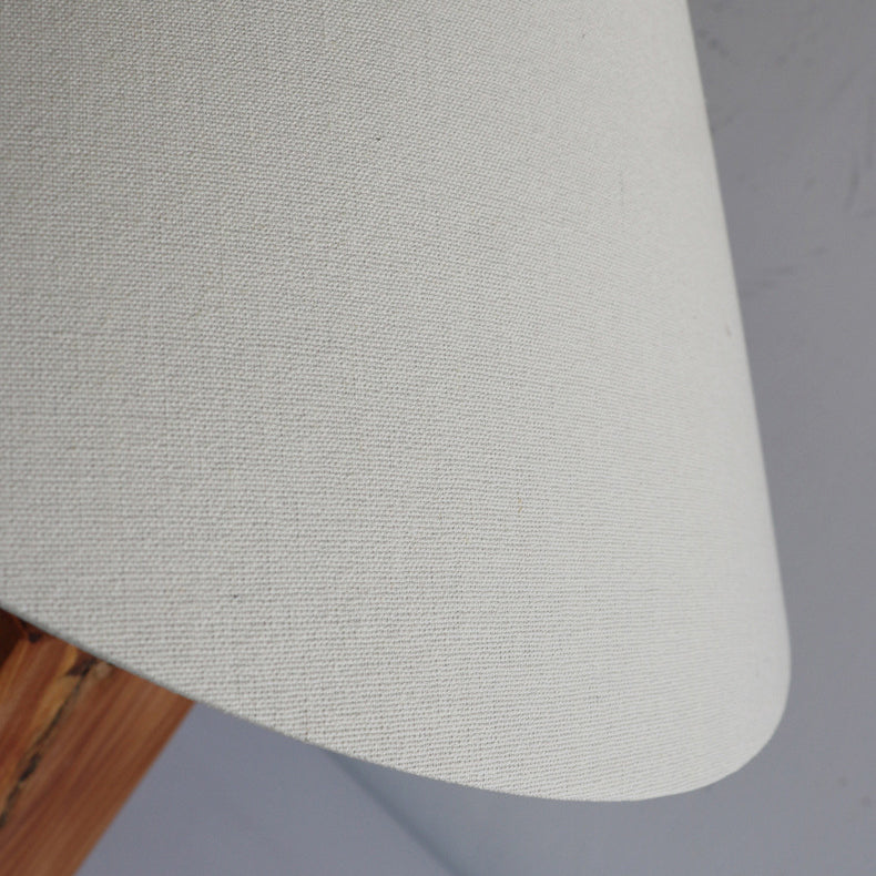 Umbrella Shape Fabric Wood Table Lamp