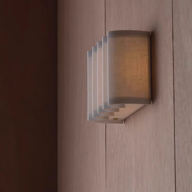 Rectangle Fabric Bedroom Wall Lamp