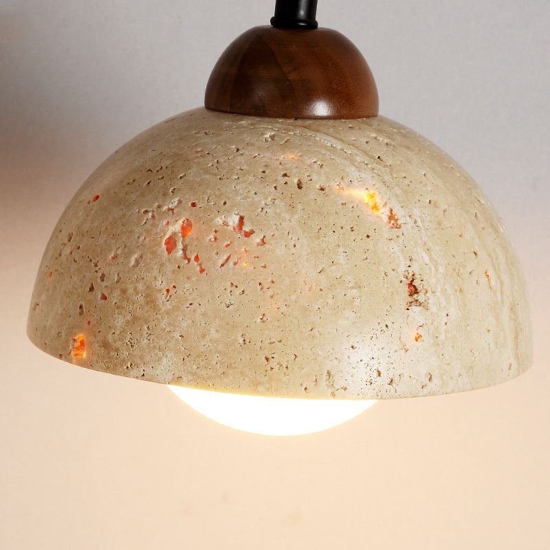 Yellow Travertine Walnut Bedroom Wall Lamp