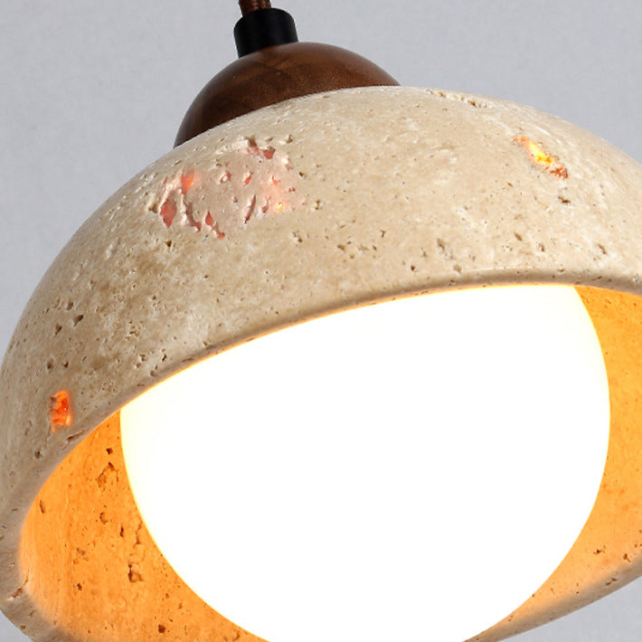 Yellow Travertine Walnut Bedroom Wall Lamp