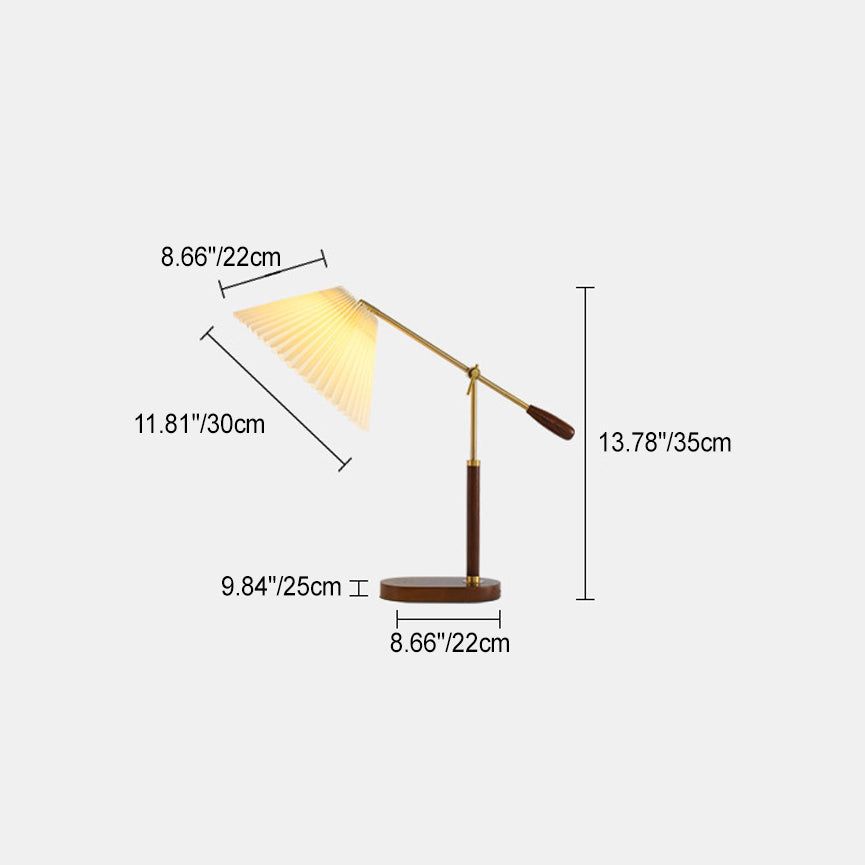Ash Iron Fabric Umbrella Table Lamp